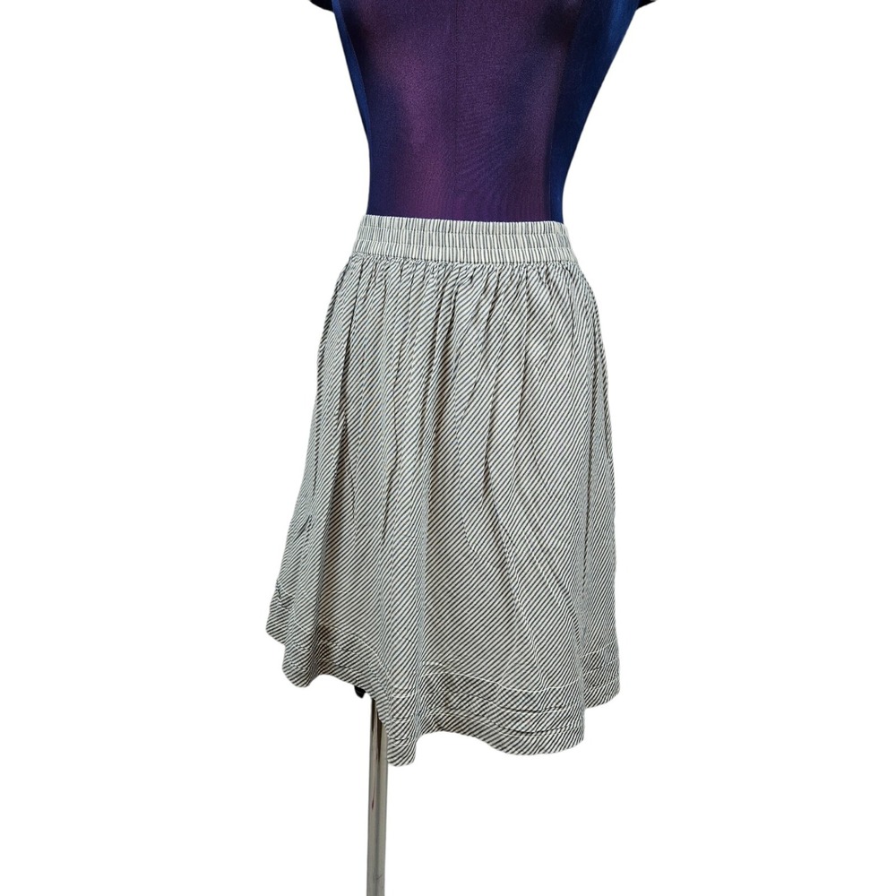 Gap Gray‎ & White Angled Striped Casual Skirt Size Small Women's F60